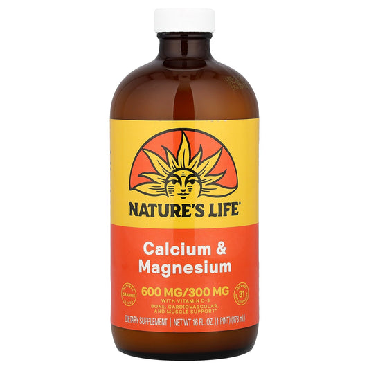 Nature's Life, Calcium & Magnesium, Natural Orange, 16 fl oz (473 ml)