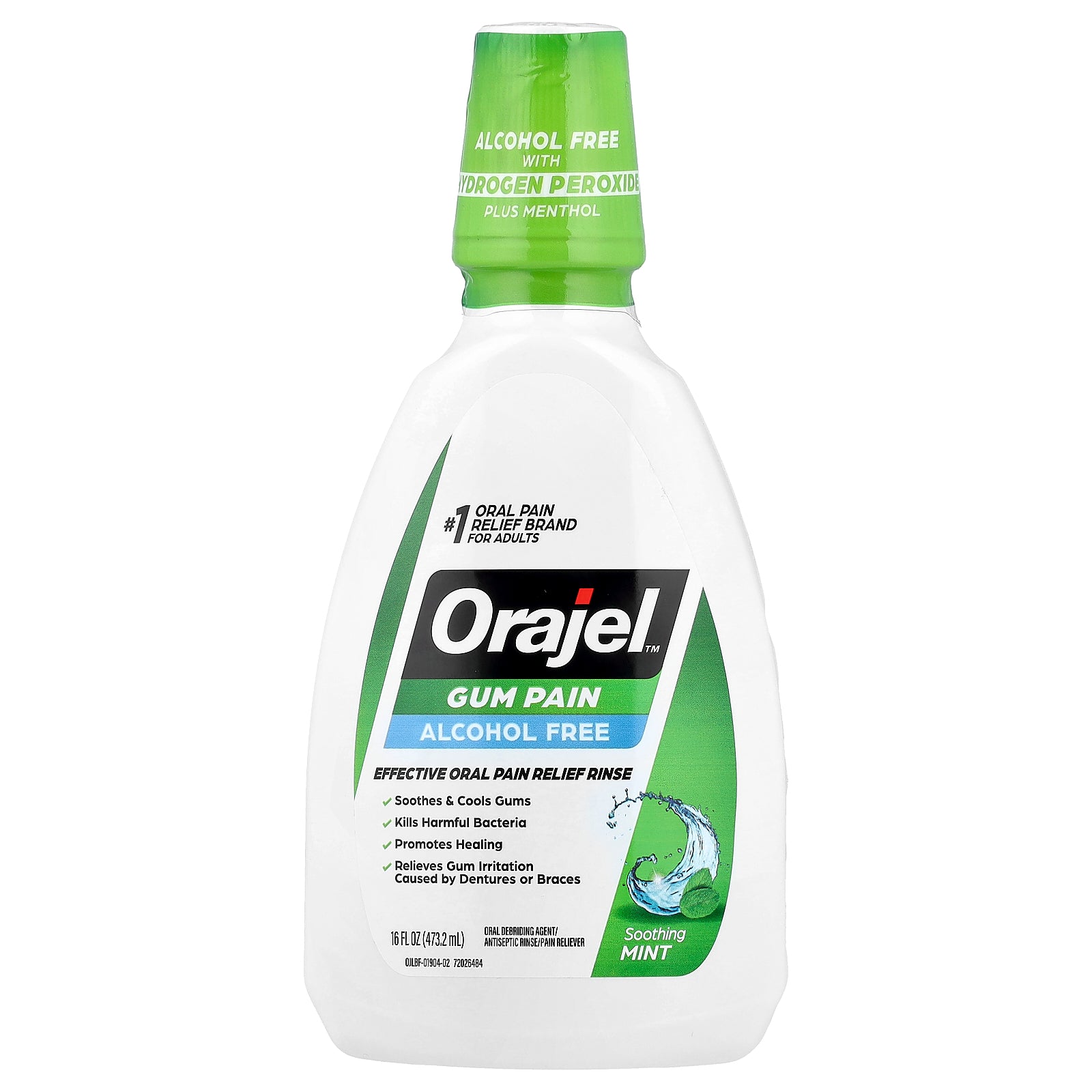Orajel, Gum Pain, Alcohol Free, Soothing Mint, 16 fl oz (473.2 ml)