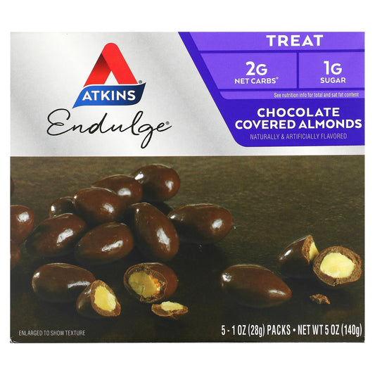 Atkins, Endulge, Chocolate Covered Almonds, 5 Packs, 1 oz (28 g) Each