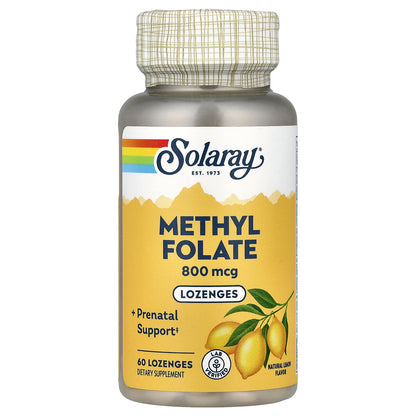 Solaray, Methyl Folate, Lemon, 800 mcg, 60 Lozenges