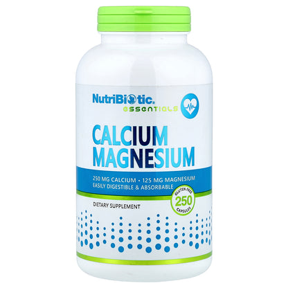 NutriBiotic, Essentials, Calcium Magnesium, 250 Capsules