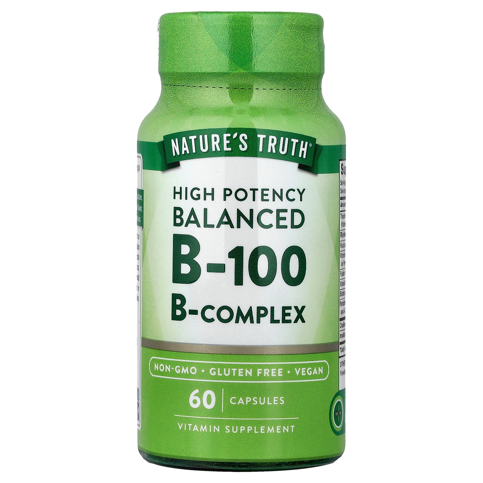 Nature's Truth, Balanced B-100, High Potency, 60 Capsules