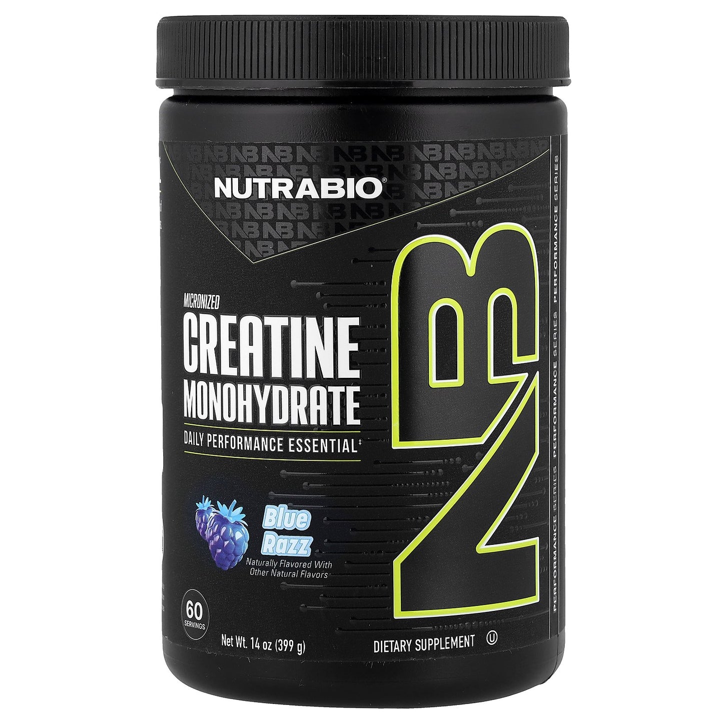 NutraBio, Micronized Creatine Monohydrate, Blue Razz, 14 oz (399 g)