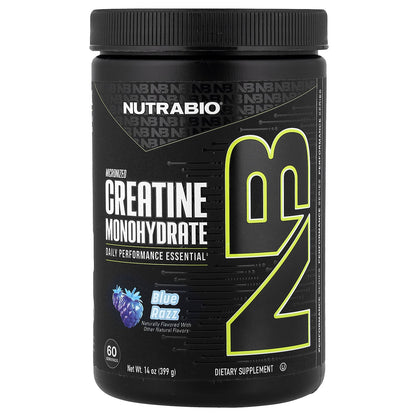 NutraBio, Micronized Creatine Monohydrate, Blue Razz, 14 oz (399 g)