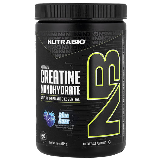 NutraBio, Micronized Creatine Monohydrate, Blue Razz, 14 oz (399 g)
