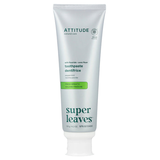 ATTITUDE, Super Leaves™, Fresh Breath Toothpaste, Peppermint, 4.2 oz (120 g)