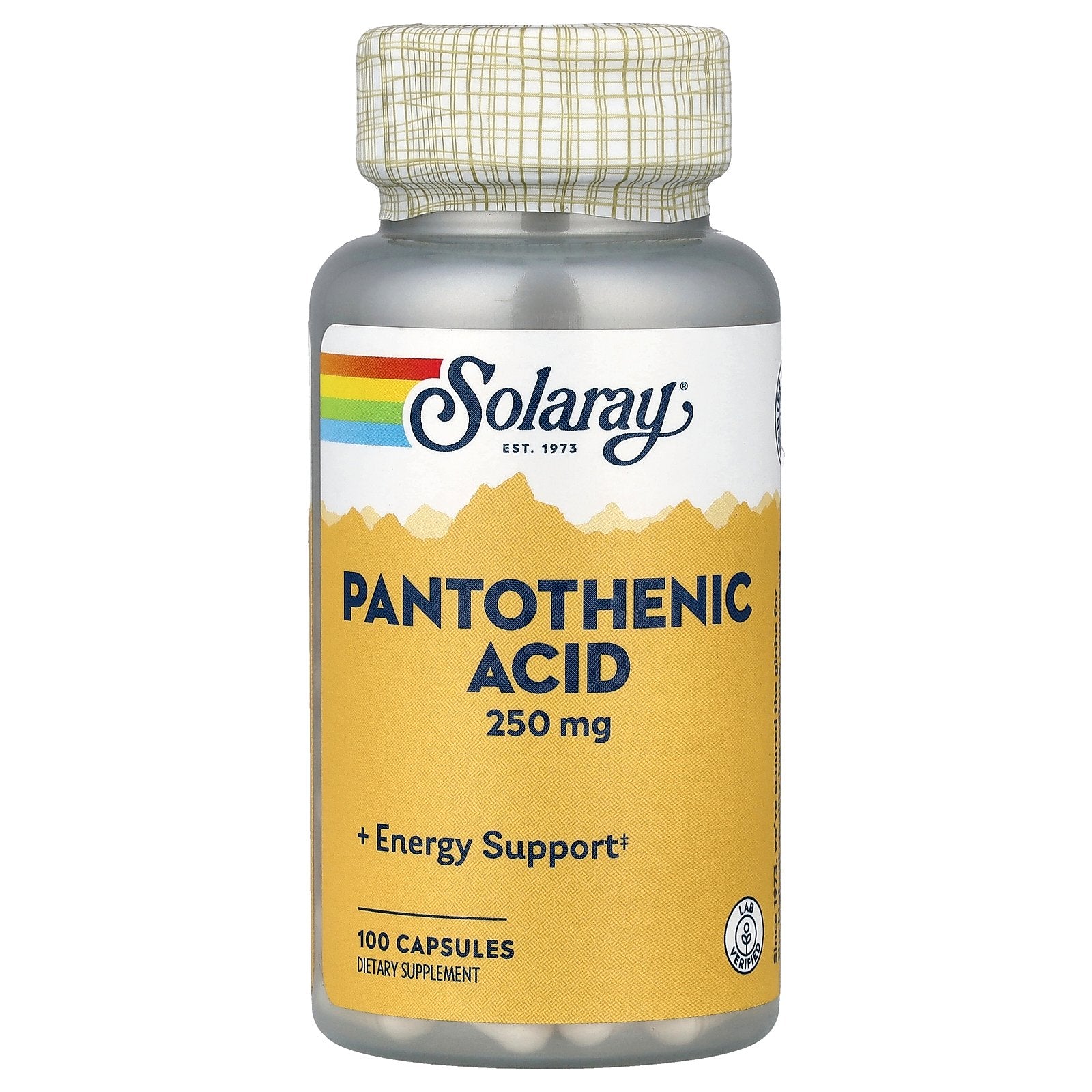 Solaray, Pantothenic Acid, 100 Capsules