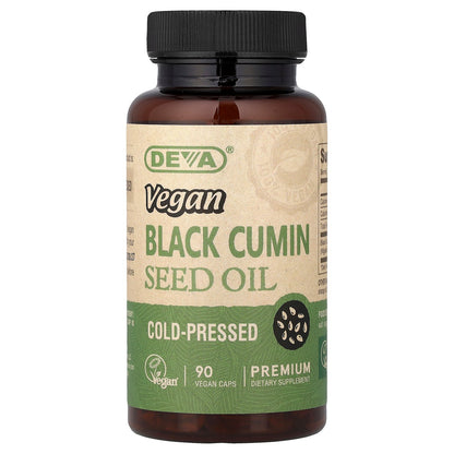 Deva, Vegan Black Cumin Seed Oil, 90 Vegan Caps (500 mg per Capsule)