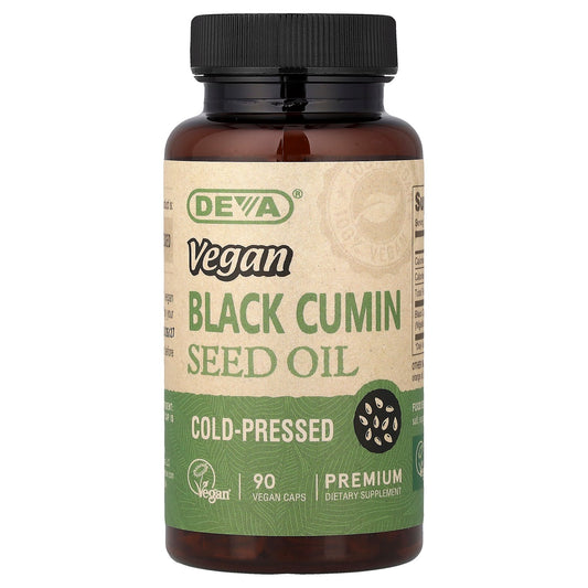 Deva, Vegan Black Cumin Seed Oil, 90 Vegan Caps (500 mg per Capsule)