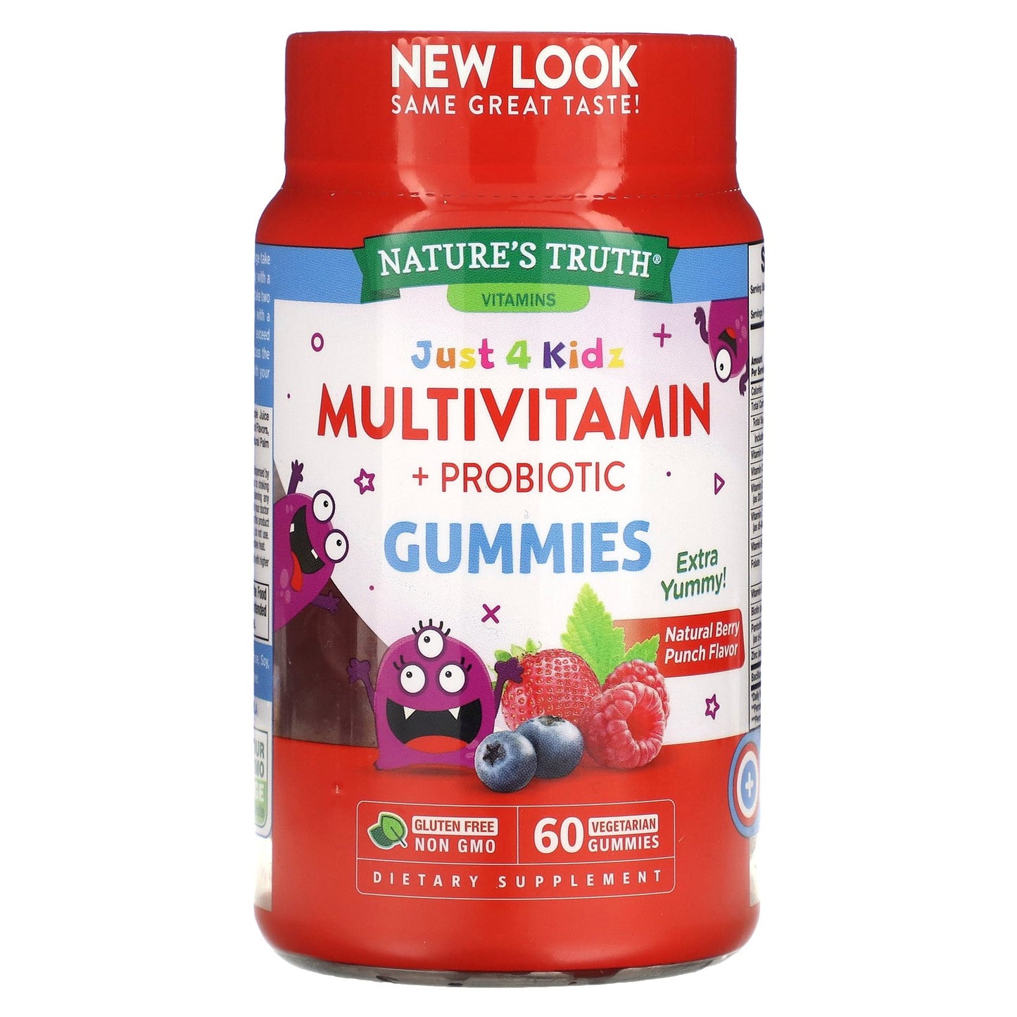 Nature's Truth, Just 4 Kidz, Multivitamin + Probiotic, Natural Berry Punch, 60 Vegetarian Gummies