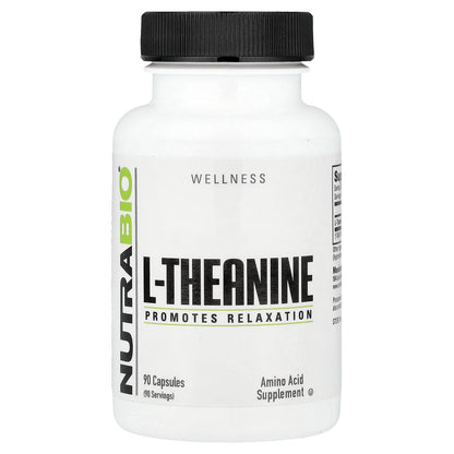 NutraBio, L-Theanine, 90 Capsules (200 mg per Capsule)