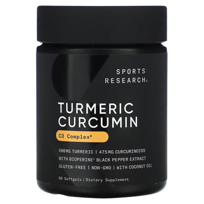 Sports Research, Turmeric Curcumin, 500 mg, 60 Softgels