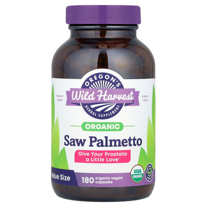 Oregon's Wild Harvest, Saw Palmetto, 180 Organic Vegan Capsules (585 mg per Capsule)