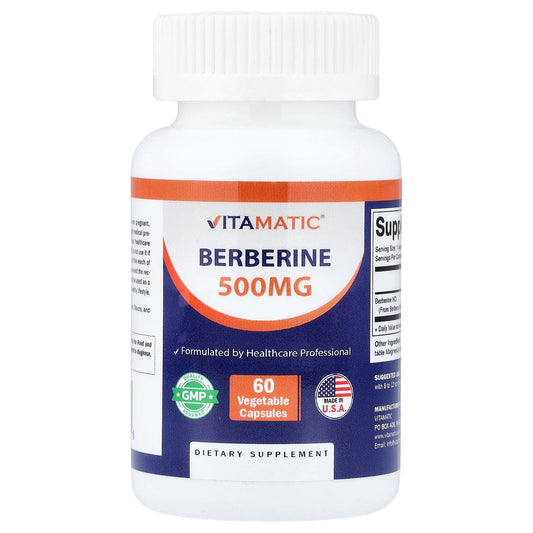 Vitamatic, Berberine, 500 mg, 60 Vegetable Capsules