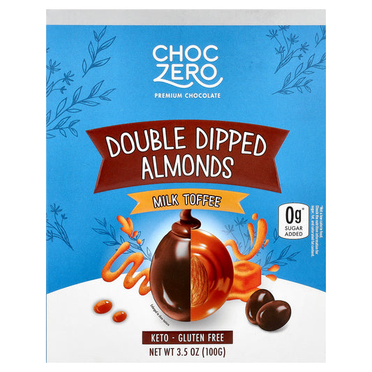 ChocZero, Premium Chocolate, Double Dipped Almonds, Milk Toffee, 3.5 oz (100 g)