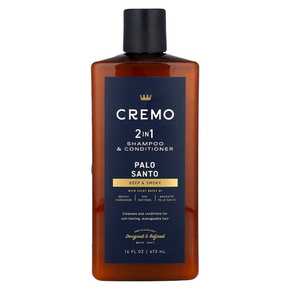 Cremo, 2 in 1 Shampoo & Conditioner, Palo Santo, 16 fl oz (473 ml)