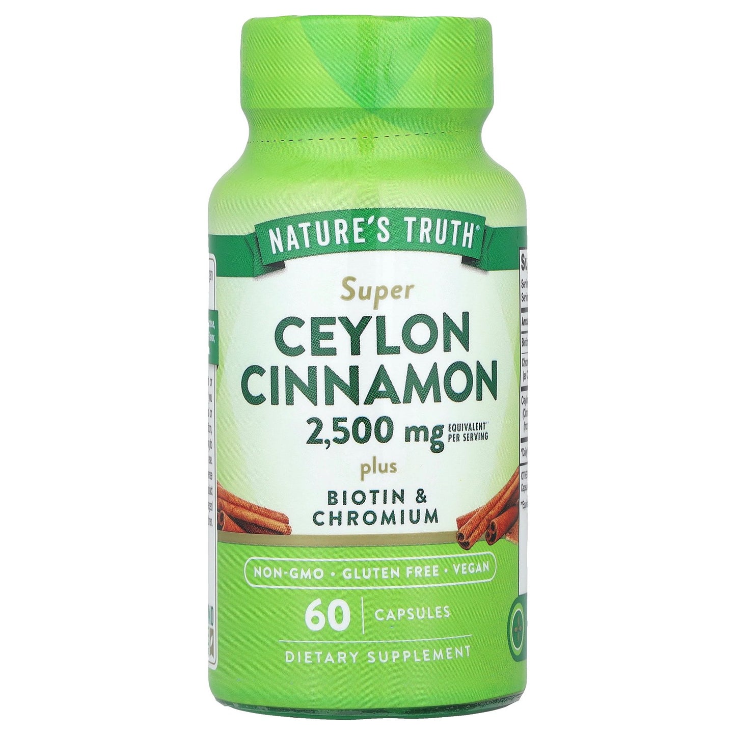 Nature's Truth, Super Ceylon Cinnamon Plus Biotin & Chromium, 60 Capsules