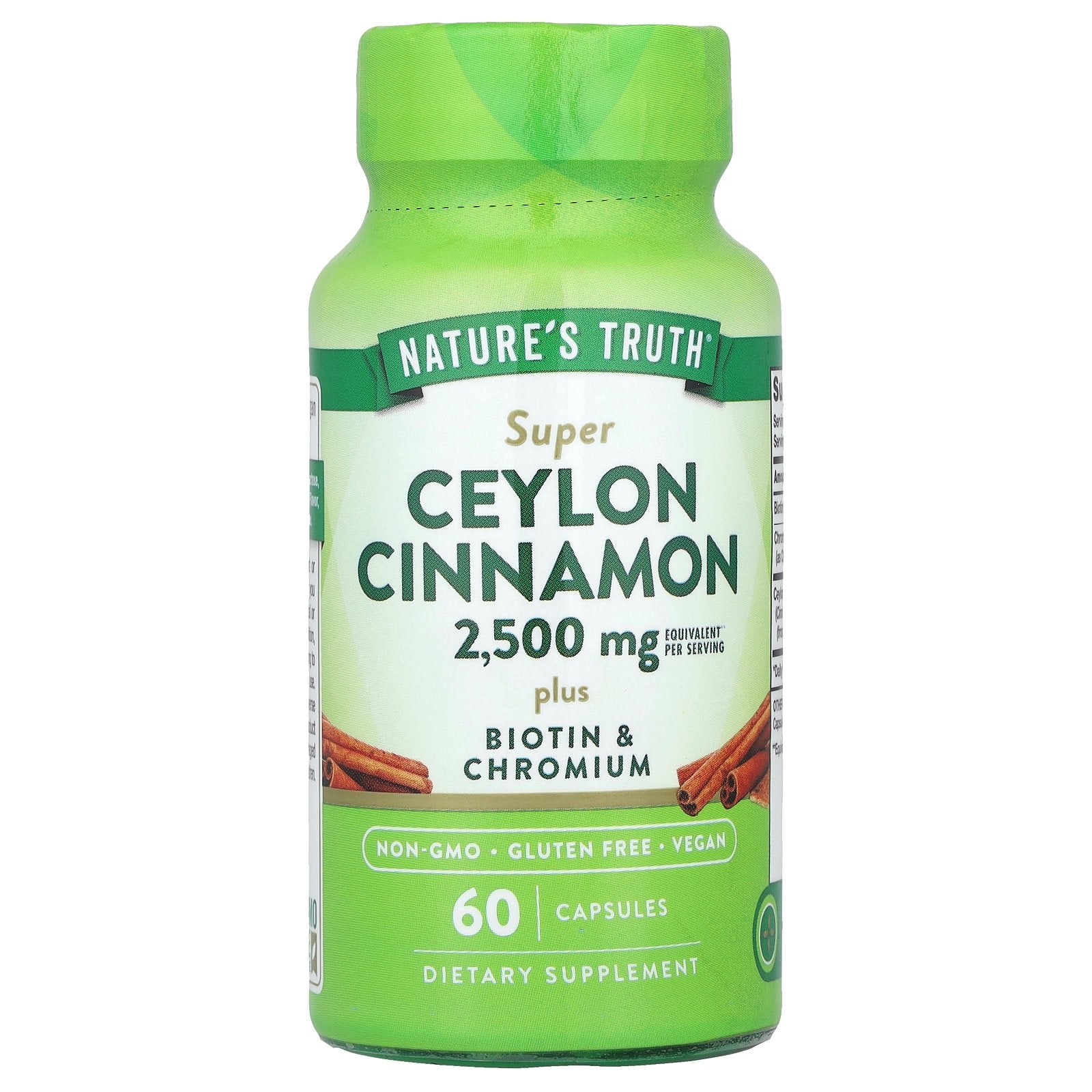 Nature's Truth, Super Ceylon Cinnamon Plus Biotin & Chromium, 60 Capsules