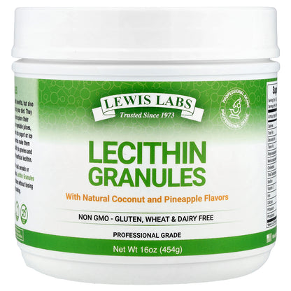 Lewis Labs, Lecithin Granules, Natural Coconut and Pineapple, 16 oz (454 g)