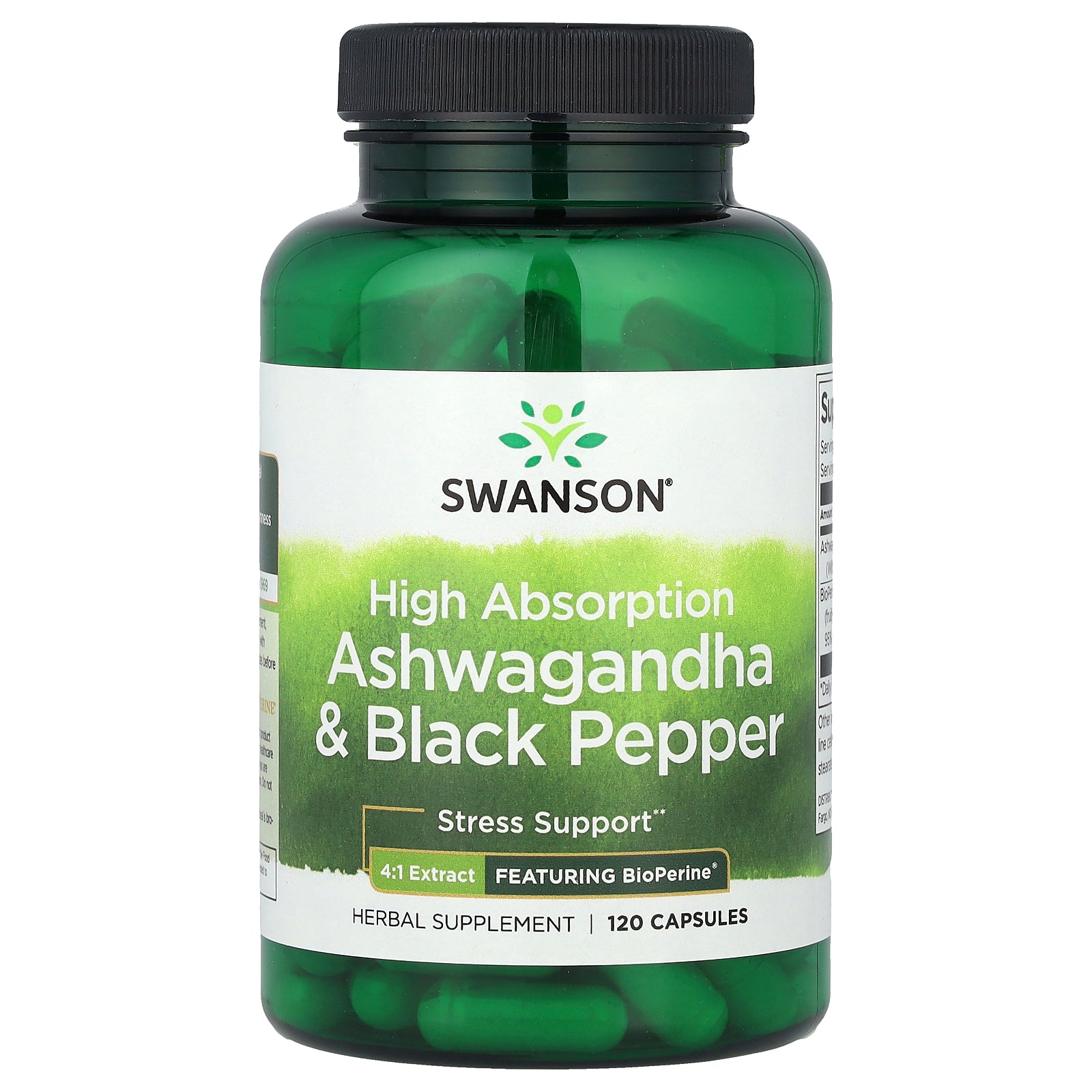 Swanson, High Absorption Ashwagandha & Black Pepper, 120 Capsules