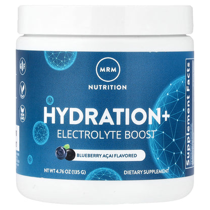 MRM Nutrition, Hydration+ Electrolyte Boost, Blueberry Acai, 4.76 oz (135 g)