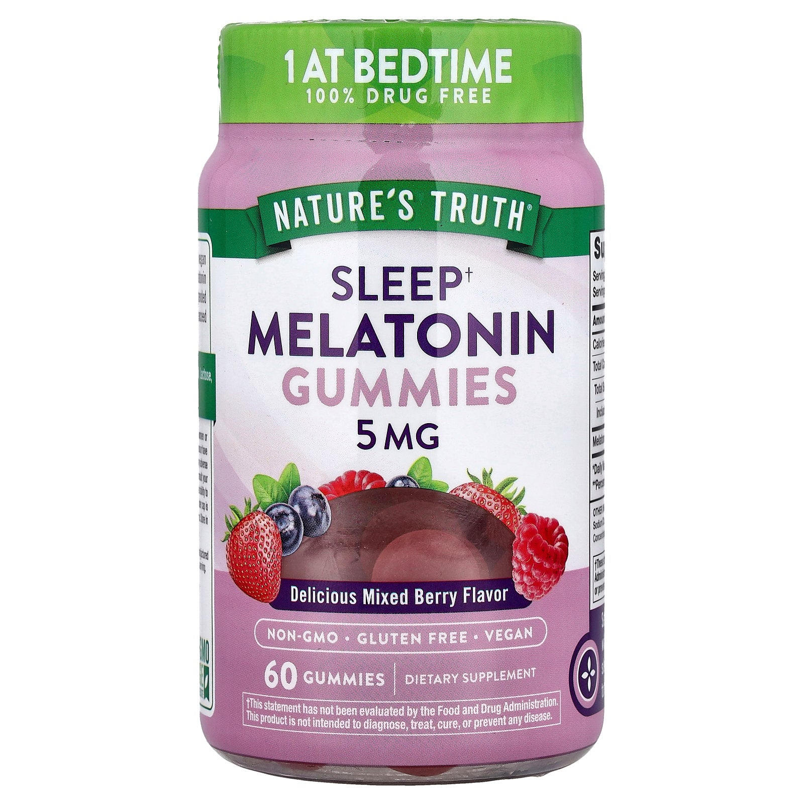 Nature's Truth, Sleep Melatonin Gummies, Delicious Mixed Berry, 5 mg, 60 Gummies