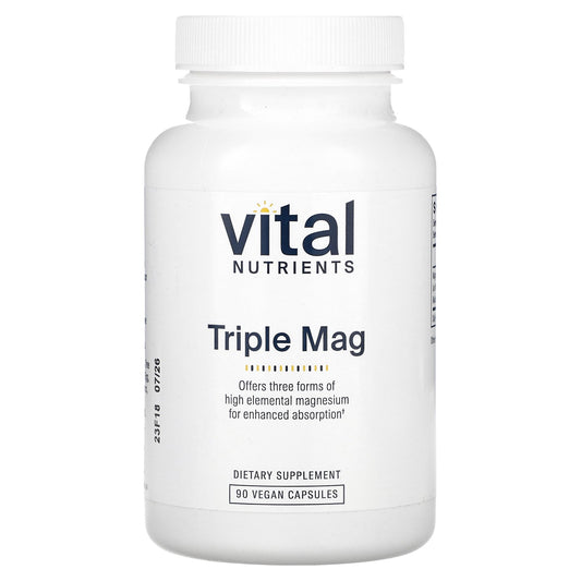 Vital Nutrients, Triple Mag, 500 mg, 90 Vegan Capsules (250 mg Per Capsule)