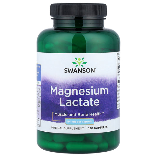 Swanson, Magnesium Lactate, 84 mg, 120 Capsules