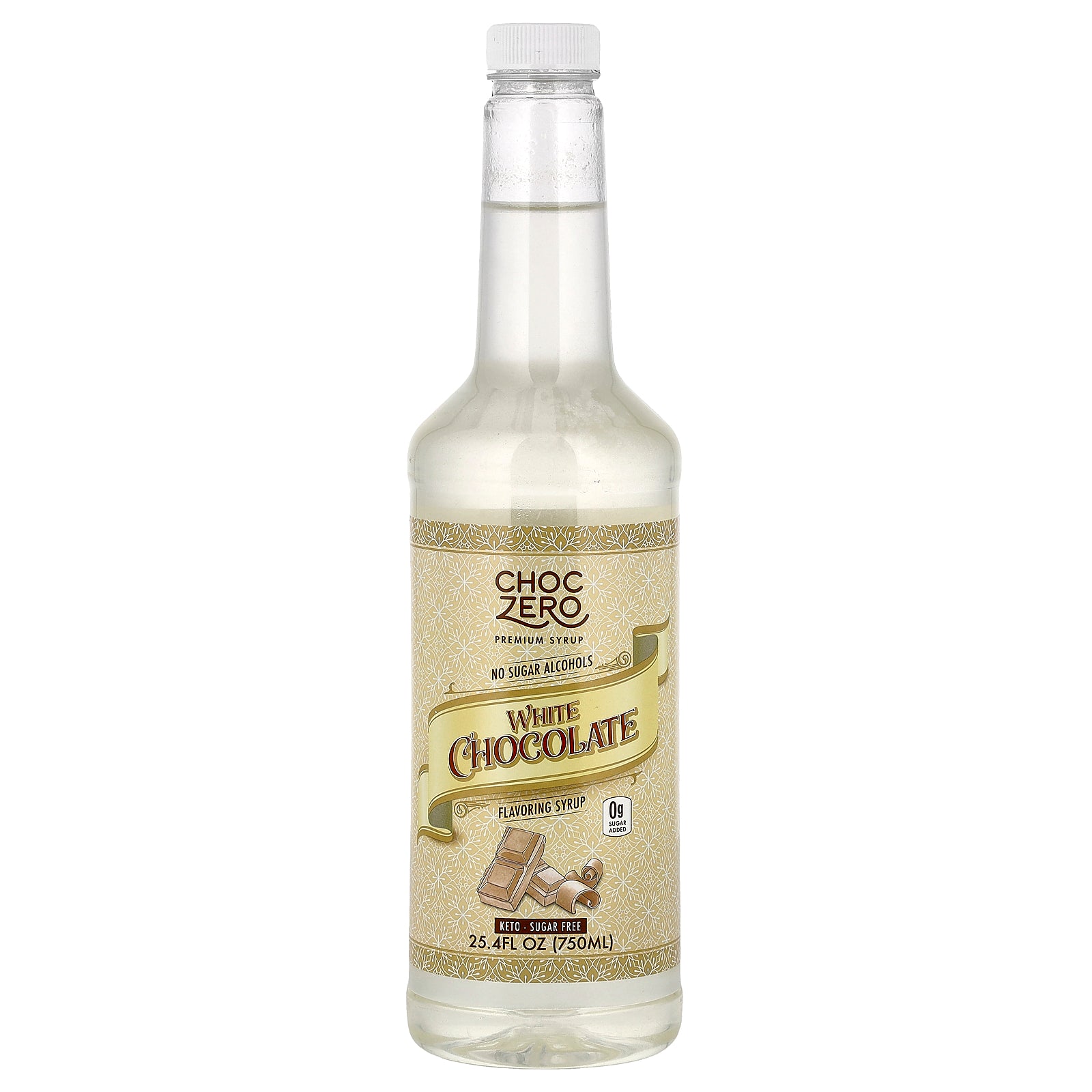 ChocZero, Premium Syrup, White Chocolate, Sugar Free, 25.4 fl oz (750 ml)
