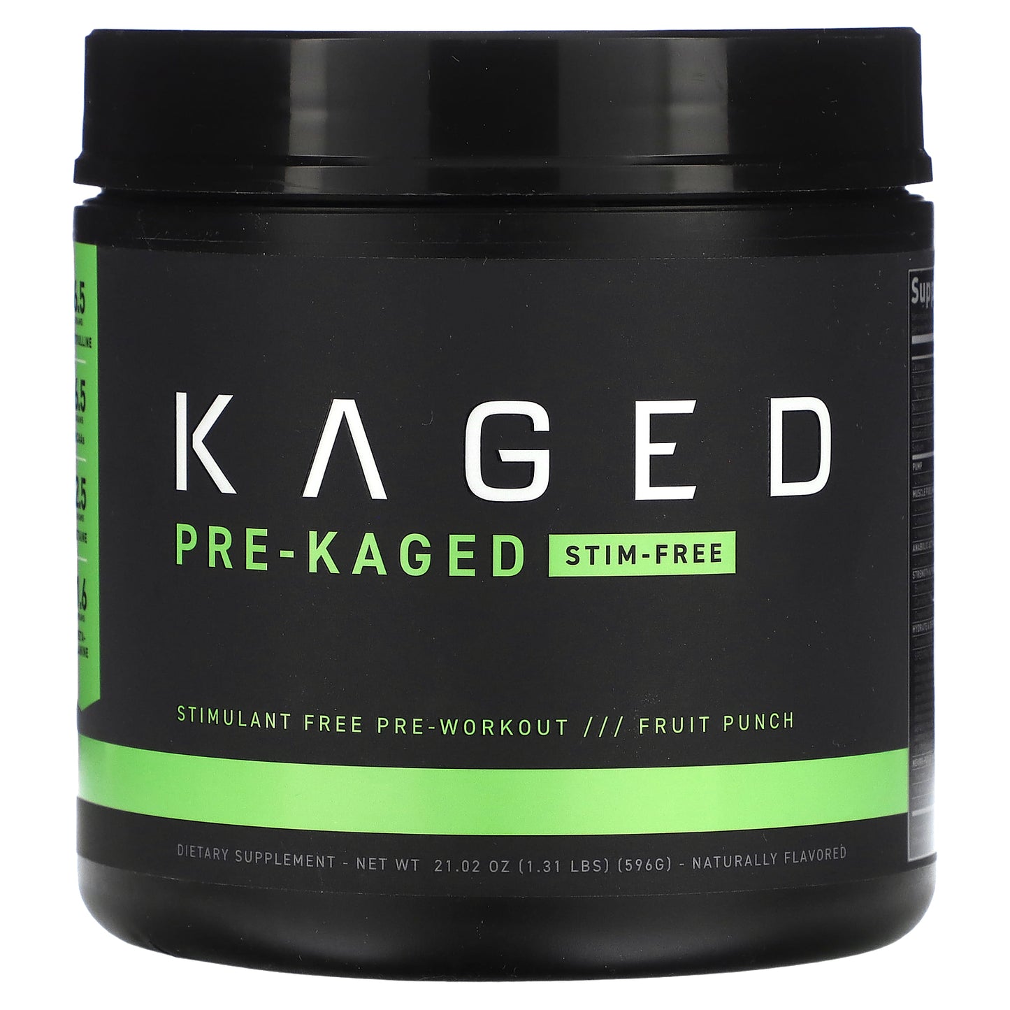 Kaged, Pre-Kaged, Stimulant Free Pre-Workout, Fruit Punch, 1.31 lb (596 g)