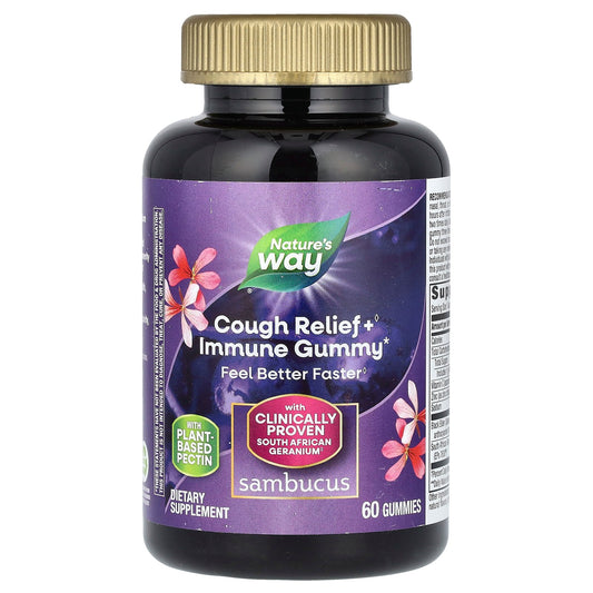 Nature's Way, Cough Relief + Immune Gummy, Sambucus , 60 Gummies