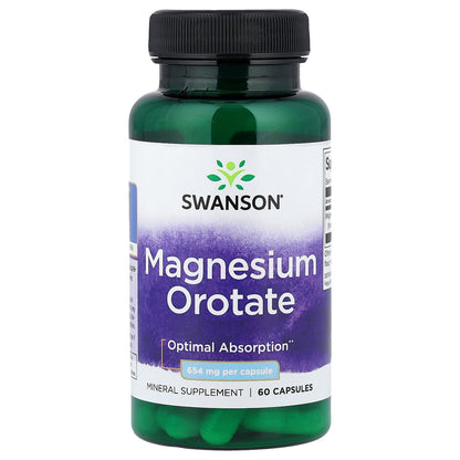 Swanson, Magnesium Orotate, 654 mg, 60 Capsules