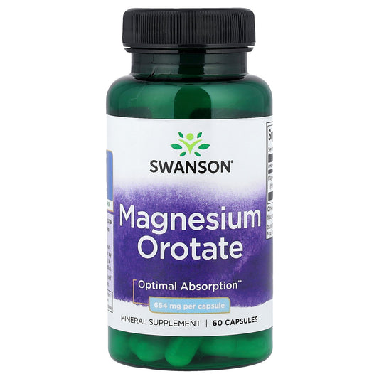 Swanson, Magnesium Orotate, 654 mg, 60 Capsules