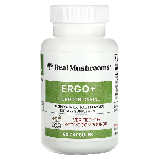 Real Mushrooms, ERGO + L-Ergothioneine, 60 Capsules