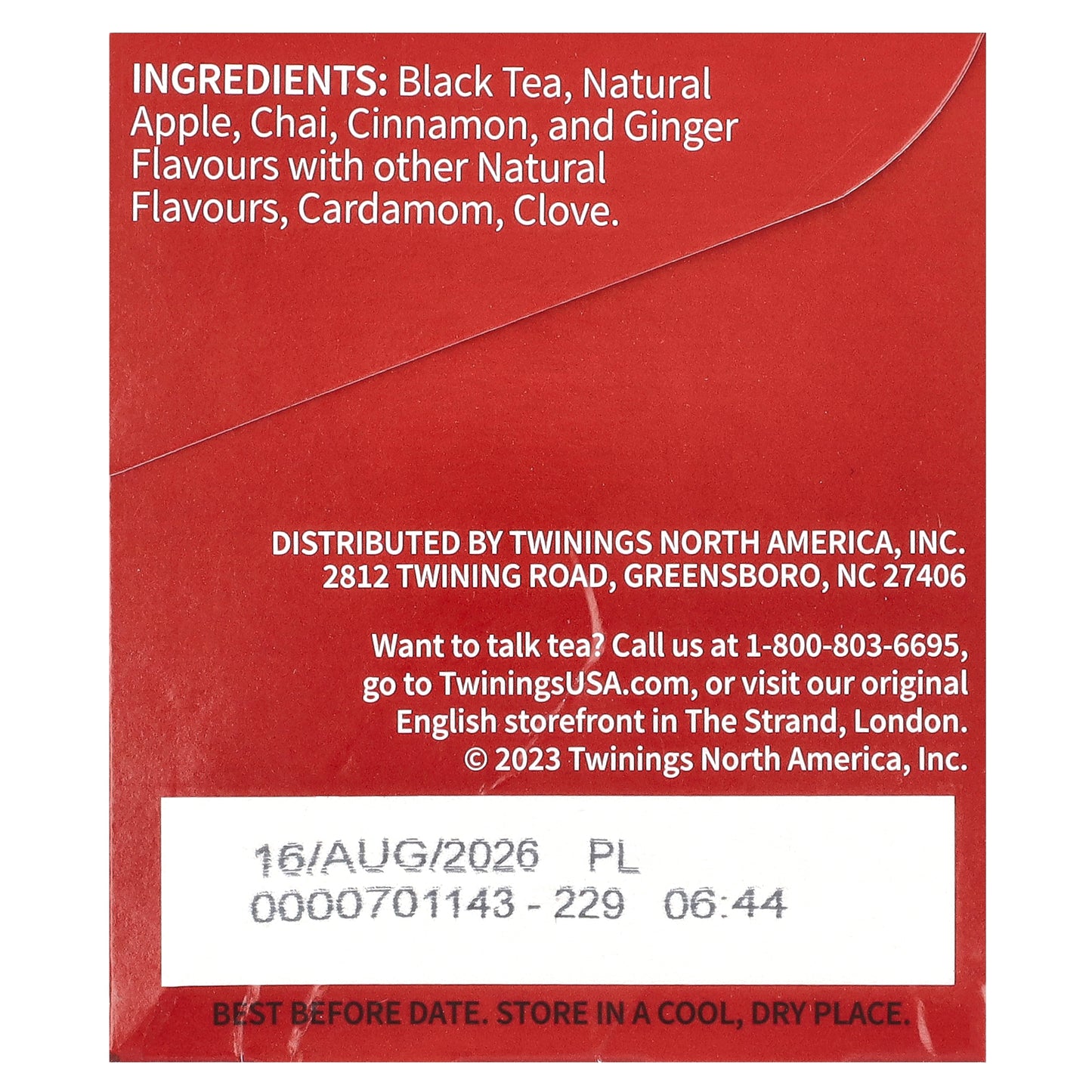 Twinings, Flavored Black Tea, Chai, Spiced Apple, 20 Tea Bags, 1.41 oz (40 g)