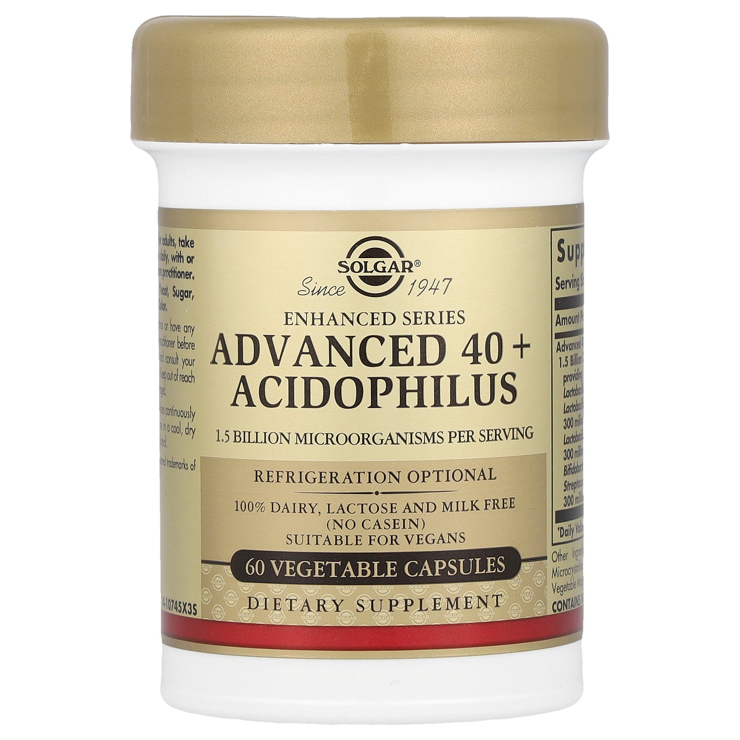 Solgar, Advanced 40+ Acidophilus, 60 Vegetable Capsules