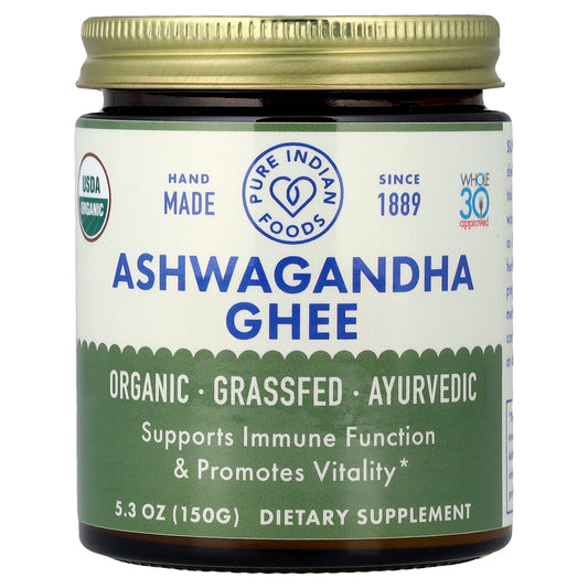 Pure Indian Foods, Organic Ashwagandha Ghee, 5.3 oz (150 g)