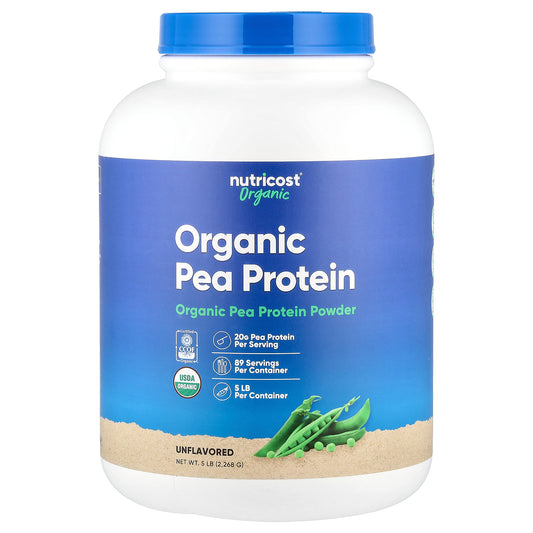 Nutricost, Organic Pea Protein, Unflavored, 5 lbs (2,268 g)