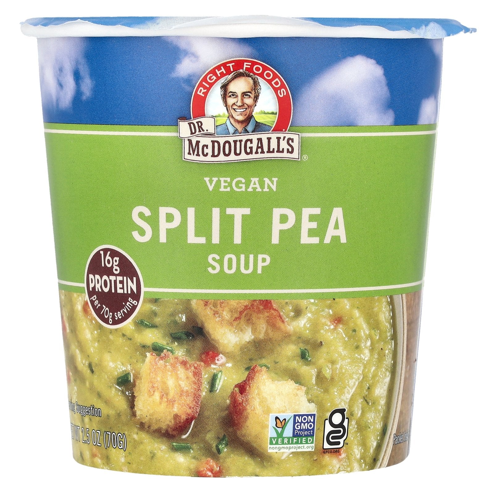 Dr. McDougall's, Vegan Split Pea Soup, 2.5 oz (70 g)