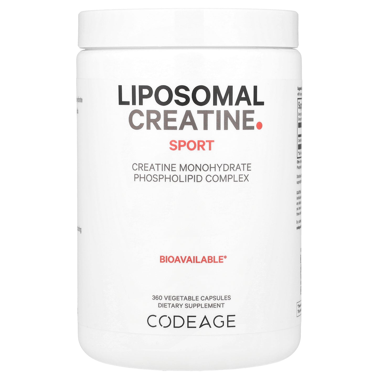 Codeage, Sport, Liposomal Creatine, 750 mg , 360 Vegetable Capsules