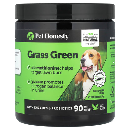 Pet Honesty, Grass Green, For Dogs, Duck, 90 Soft Chews, 9.5 oz (270 g)