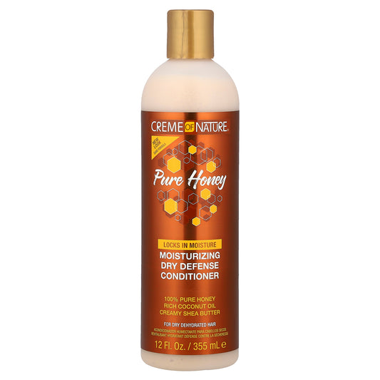 Creme Of Nature, Pure Honey, Moisturizing Dry Defense Conditioner, For Dry, Dehydrated Hair, 12 fl oz (355 ml)