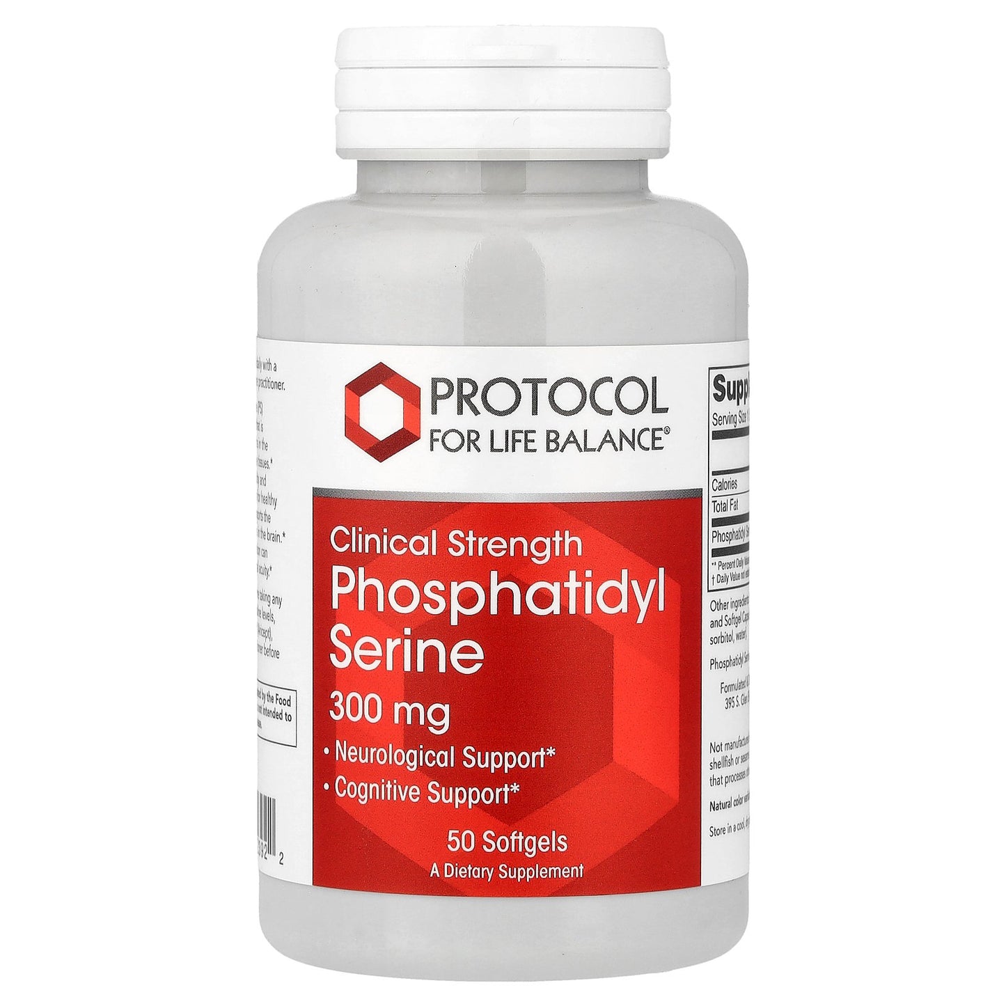 Protocol for Life Balance, Clinical Strength Phosphatidyl Serine, 300 mg, 50 Softgels