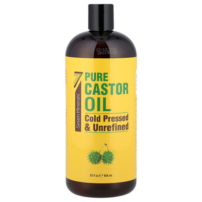 Seven Minerals, Pure Castor Oil, Cold Pressed & Unrefined, Unscented, 32 fl oz (950 ml)