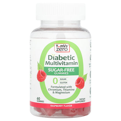 YumVs, Zero Diabetic Multivitamin Gummies, Raspberry, 60 Gummies