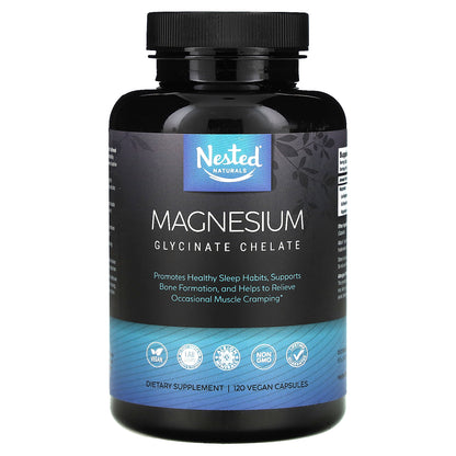 Nested Naturals, Magnesium, Glycinate Chelate, 120 Vegan Capsules (100 mg per Capsule)