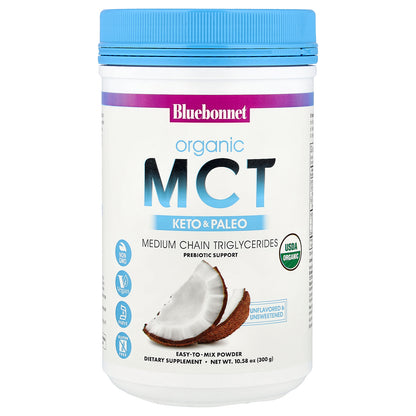 Bluebonnet Nutrition, Organic MCT Powder, Unflavored, 10.58 oz (300 g)