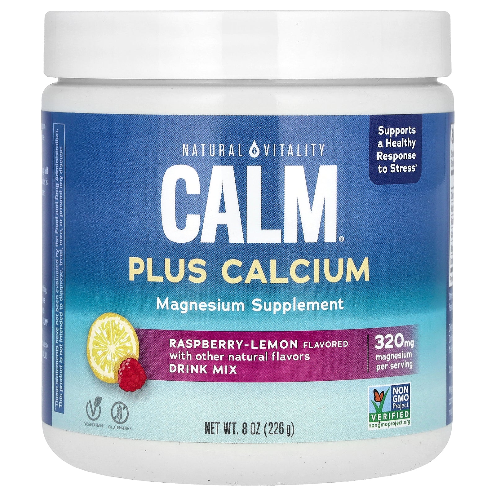 Natural Vitality, CALM, Plus Calcium, Raspberry-Lemon, 8 oz (226 g)