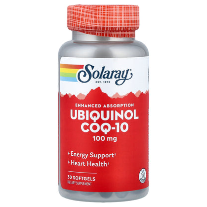 Solaray, Ubiquinol CoQ10, Enhanced Absorption, 100 mg, 30 Softgels