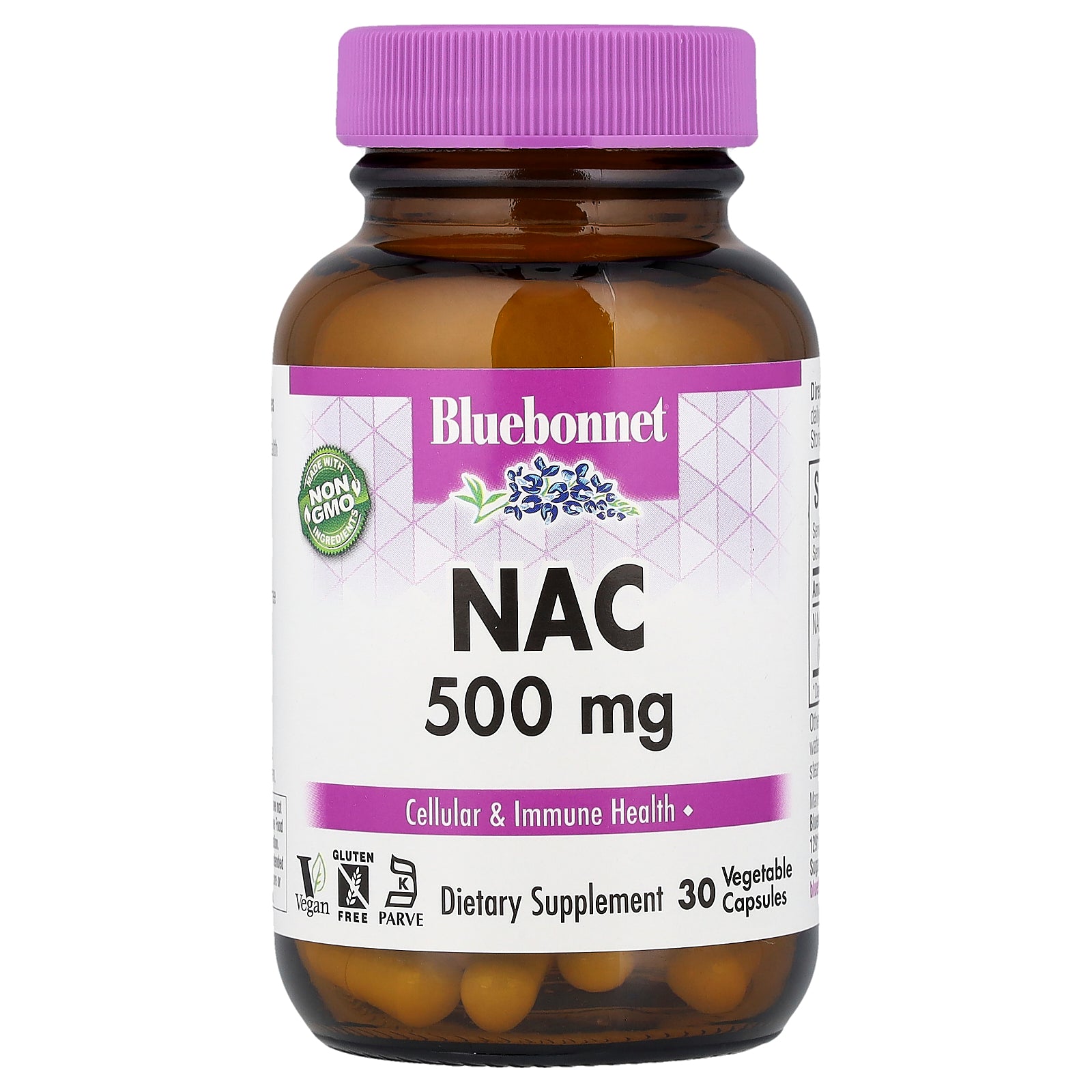 Bluebonnet Nutrition, NAC, 500 mg, 30 Vegetable Capsule